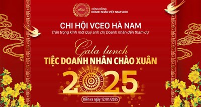 Thư mời Tiệc Doanh Nhân Chào Xuân 2025: Lễ Bổ nhiệm Ban điều hành VCEO Hà Nam nhiệm kì mới