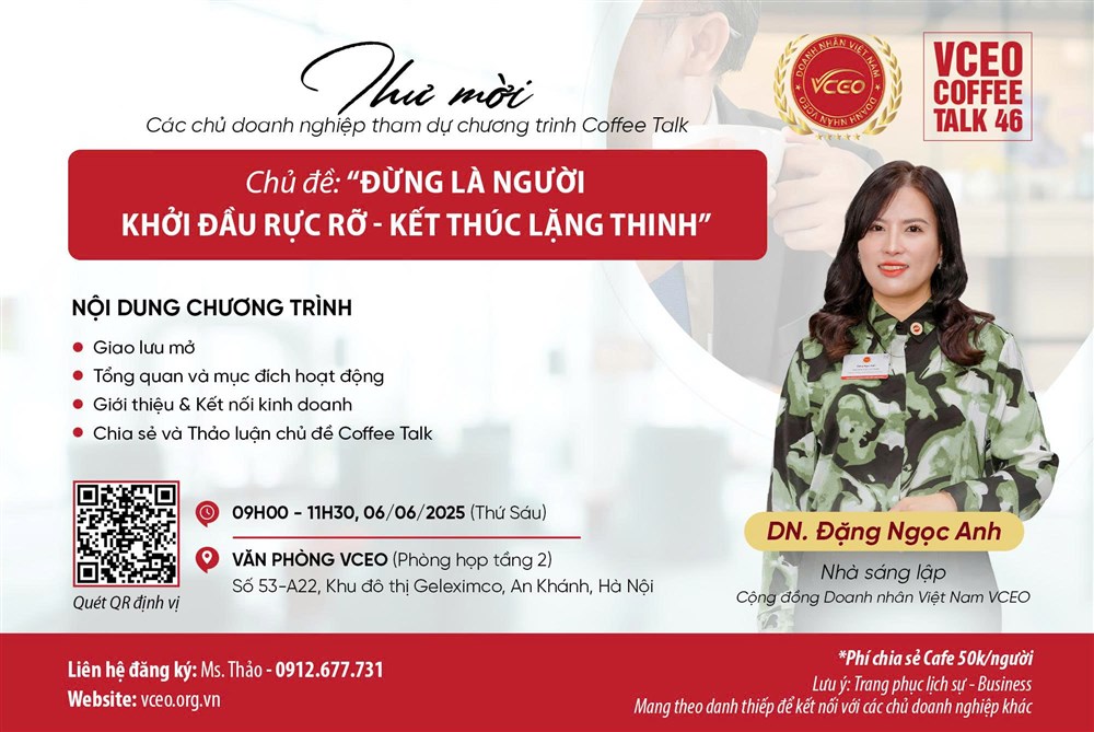 VCEO Coffee talk 46: Đừng là người khởi đầu rực rỡ, kết thúc lặng thinh!