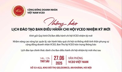 Thông báo lịch đào tạo Ban điều hành nhiệm kì 6 tháng cuối năm 2025