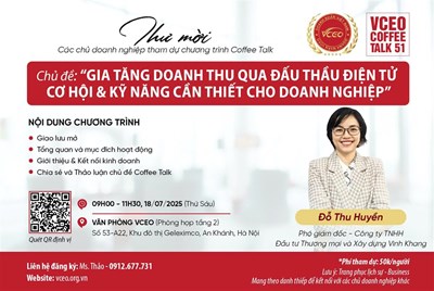 VCEO Coffee talk 51: Gia tăng doanh thu qua Đấu thầu điện tử – Cơ hội và Kỹ năng cần thiết cho doanh nghiệp