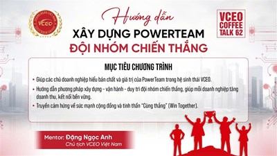 VCEO Coffee talk 62: Hướng dẫn xây dựng Powerteam đội nhóm chiến thắng