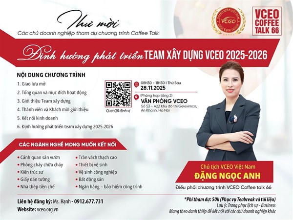 VCEO Coffee talk 66: Định hướng phát triển Team xây dựng VCEO 2025 - 2026