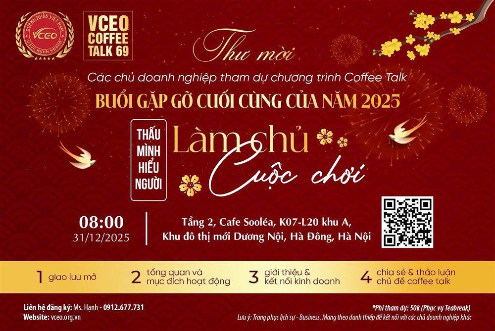 VCEO Coffee Talk 69: Buổi gặp gỡ cuối cùng của năm 2025 - Thấu mình hiểu người, làm chủ cuộc chơi