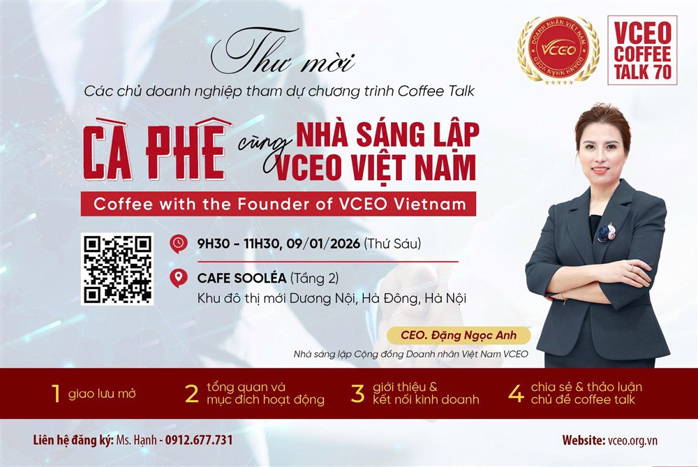 VCEO Coffee Talk 70: Cà phê cùng nhà sáng lập VCEO Việt Nam