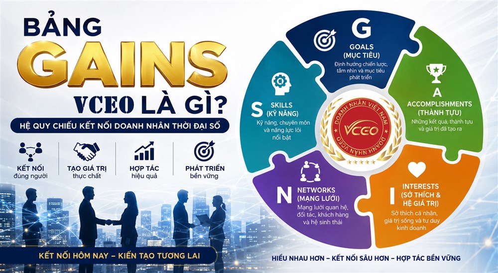 Bảng G.A.I.N.S VCEO Hệ quy chiếu kết nối doanh nhân thời đại số