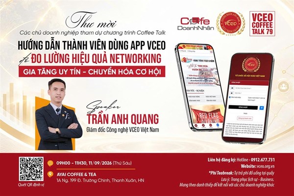 VCEO Coffee talk 79: Hướng dẫn thành viên dùng APP VCEO để đo lường hiệu quả Networking, gia tăng uy tín – chuyển hóa cơ hội