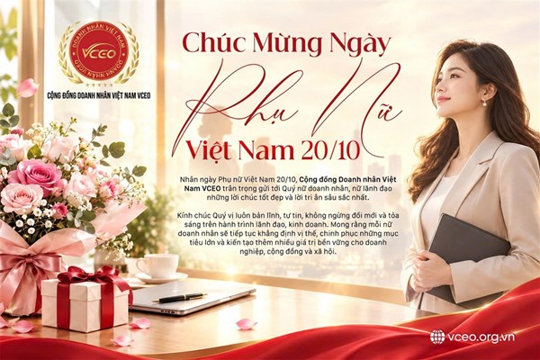 VCEO chúc mừng Ngày Phụ nữ Việt Nam 20/10 – Tôn vinh bản lĩnh và trí tuệ nữ doanh nhân