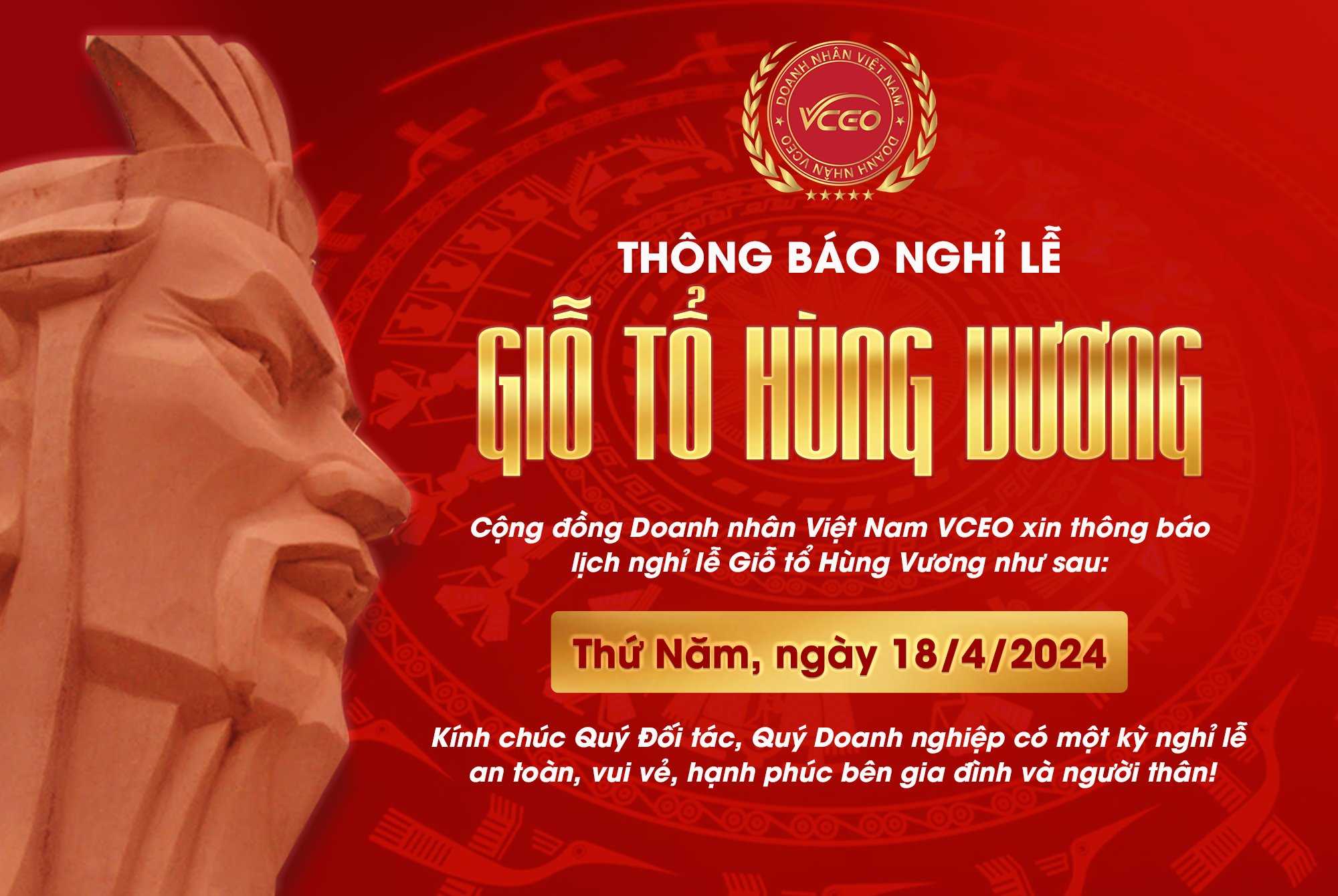 Thông báo nghỉ lễ Giỗ Tổ Hùng Vương